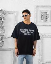 TRICOU PREMIUM NEGRU PRESPALAT  "STENCIL DROP"